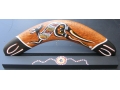 Boomerang. With Stand. 30cm. Traditional art.